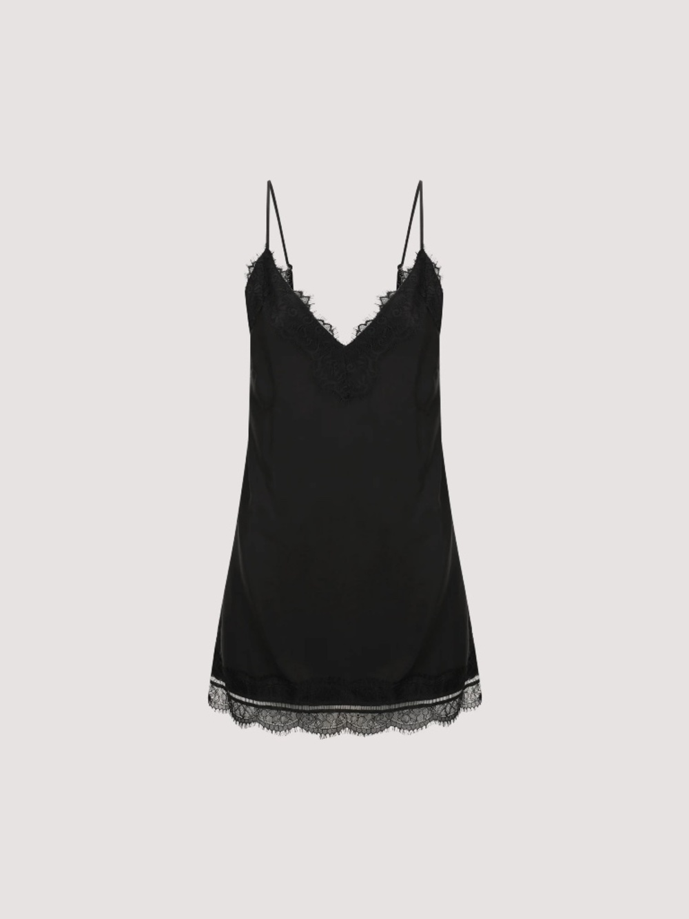 DISSH Andrea Black Sleeveless Lace Cami Top.